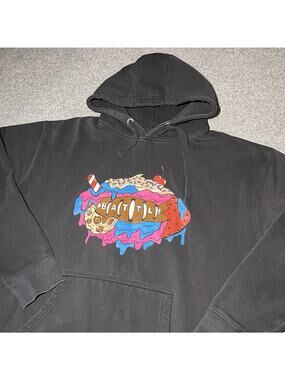 Battle Sports Hoodie Mens XL Black Football Colorful Pullover Black Sweatshirt